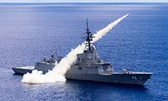 HMAS Sydney hits land target with RGM-84L Harpoon Block II missile
